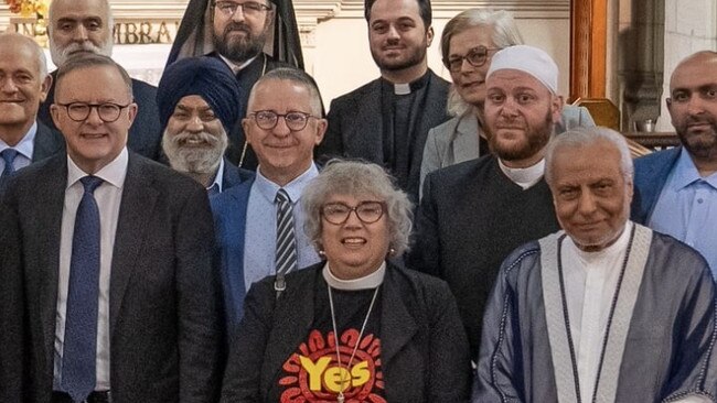 Anthony Albanese posted a picture on social media last week, which included Sheik Shady Alsuleiman, third from right.