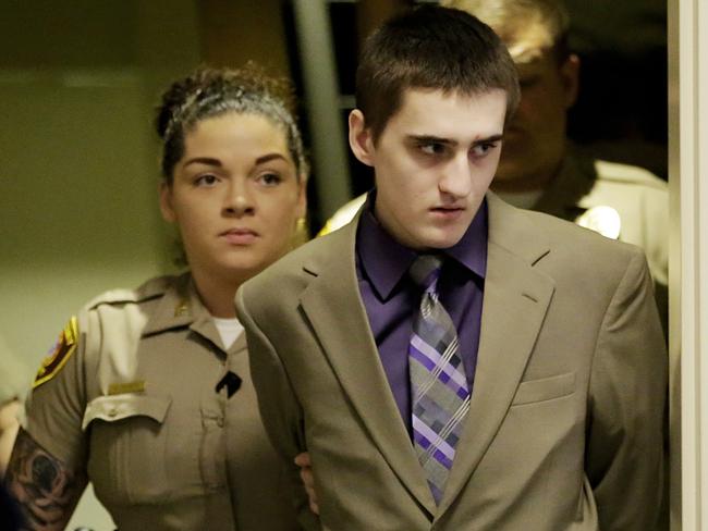 Michael Bever arrives at the Tulsa County Courthouse for his murder trial in Tulsa, Oklahoma. Picture: AP