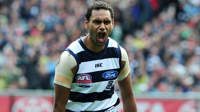 2011 Grand Final. Geelong v Collingwood. MCG. Travis Varcoe second goal.