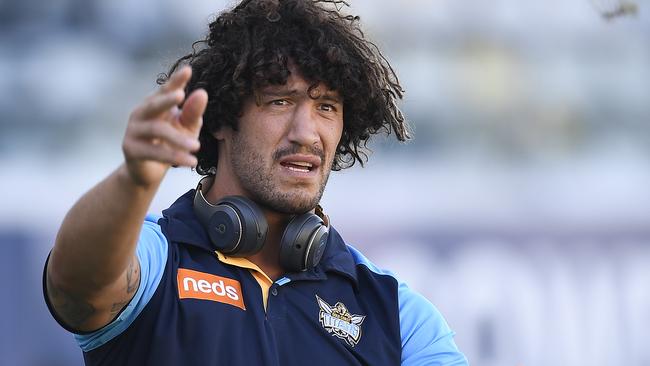 TOWNSVILLE, AUSTRALIA - MARCH 28:  Kevin Proctor of the Titans looks on before the start of the round three NRL match between the North Queensland Cowboys and the Gold Coast Titans at QCB Stadium on March 28, 2021, in Townsville, Australia. (Photo by Ian Hitchcock/Getty Images)