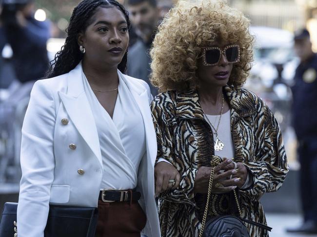 Janice Combs, right, mother of Sean "Diddy Combs, arrives at Manhattan federal court. Picture: AP/Yuki Iwamura