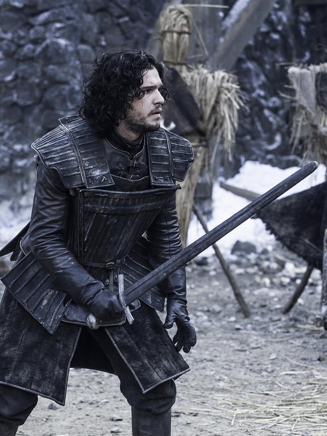 In action ... Kit Harington as Jon Snow in Game of Thrones.