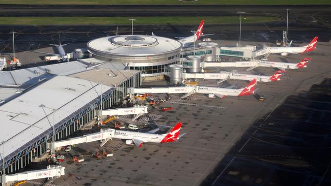 Aircraft lined up at Sydney Airport, Australia’s busiest gateway.