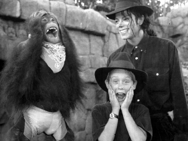 Michael Jackson, right, and Macaulay Culkin in 1991.