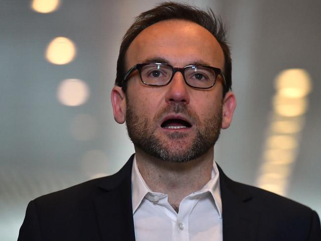 Greens leader Adam Bandt at a press conference calling for an anti corruption watchdog at Parliament House in Canberra, Thursday, June 11, 2020. (AAP Image/Mick Tsikas) NO ARCHIVING