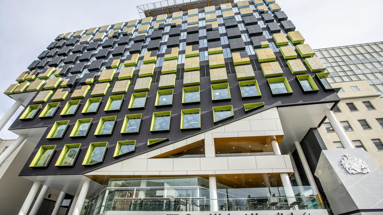 The Royal Hobart Hospital and the Hedberg Building. Picture Eddie Safarik