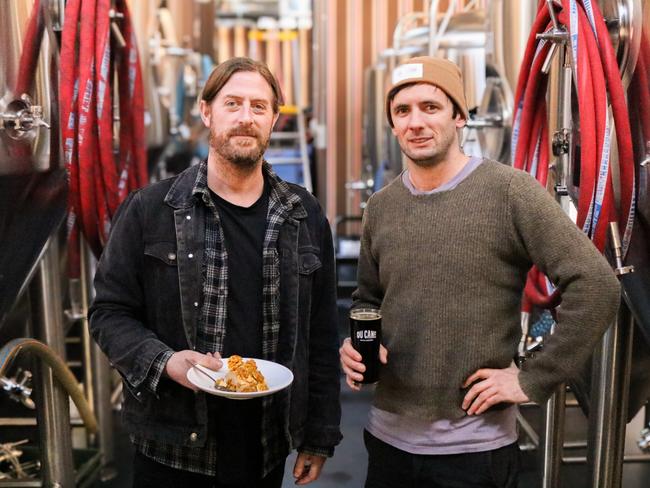 Timbre Kitchen chef and owner Matt Adams and Du Cane Brewing head brewer Will Horan joined forces to create a honeycomb miso stout based on the restaurant's signature dessert. Picture: Stephanie Dalton
