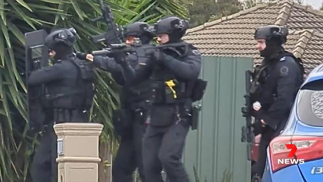 Two women have been shot during a horrifying incident at Campbelltown. Elite STAR Group officers swarmed the area and arrested a 51-year-old man following a tense four-hour siege. Picture: 7NEWS