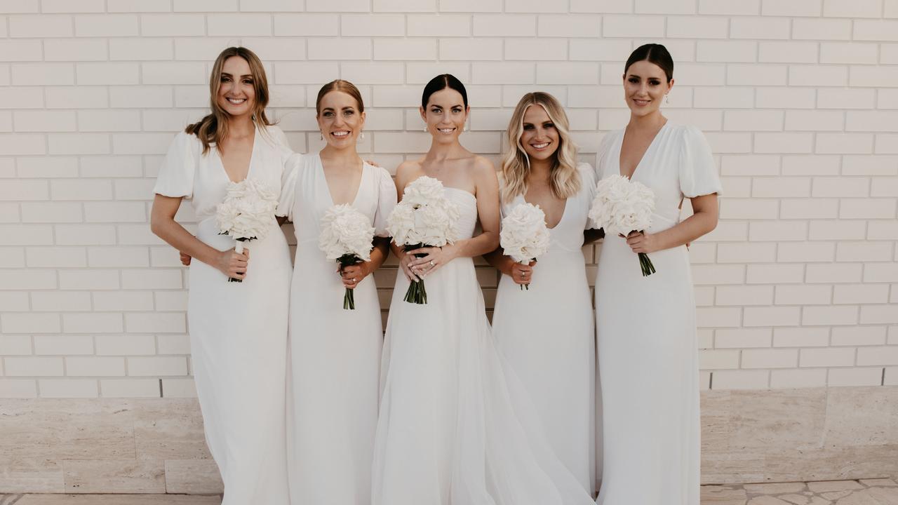 Ellie Puglisi and her bridesmaids. Picture: Common Studios