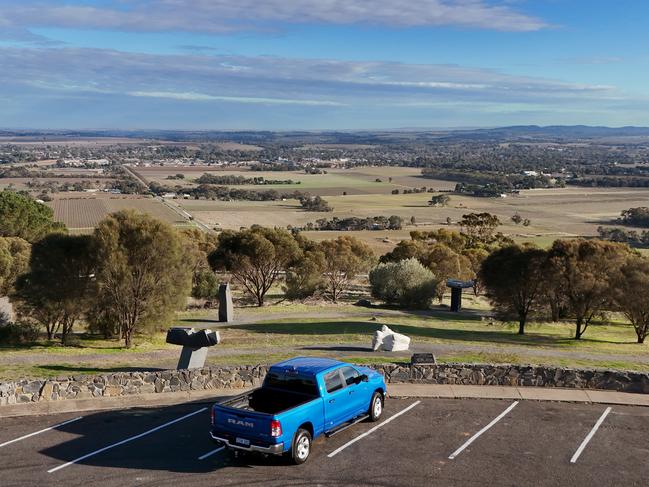 Warren Brown’s RAM 1500 Bighorn at Mengler’s Hill lookout at Bethany. Picture: Toby Zerna