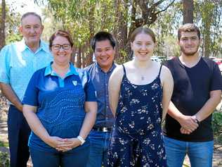 UNITING FAITH: CQUniversity staff members Mike Malouf and Rebecca Ballantyne, Interfaith and Cultural Diversity Society's event co-ordinator Daniel Siaw, treasurer Chloe Wieden and vice-president Muhammed Emin Yildirim. Picture: Tahlia Stehbens