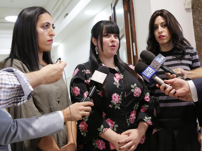 Three sisters, from left, Elly Sapper, Dassi Erlich and Nicole Meyer were allegedly abused by Malka Leifer. Picture: Ella Pellegrini