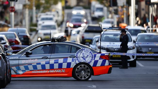 The Bondi Junction crime scene on Tuesday. Picture: Richard Dobson