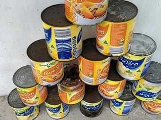 John Huntley claims there are no warnings telling people how long canned fruit from Aldi will last.