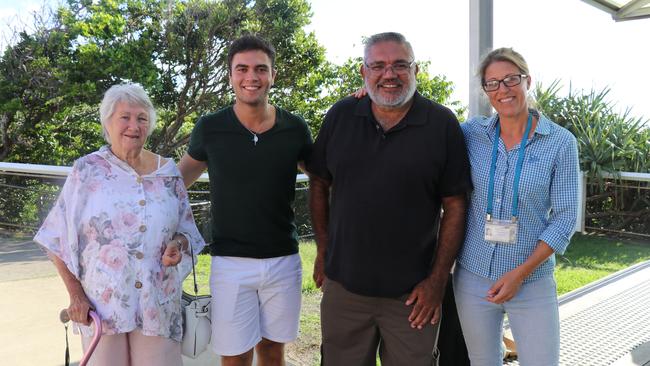 Helen Brown, Nathan Galluzzo, Norm Graham and Chloe Dowsett at the launch of the exhibition Our Special Place - Tallow Creek.