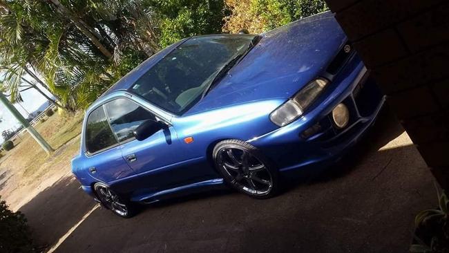 Police are looking for this blue Subaru WRX sedan with the registration plate 877 WJV after it was stolen from a Southside man on Monday.  