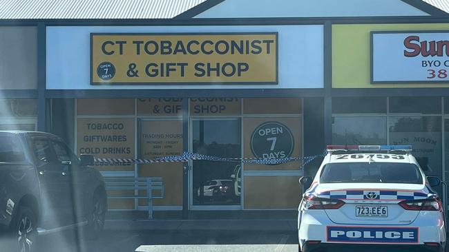 The Thornlands tobacconist where police are investigating a fire.