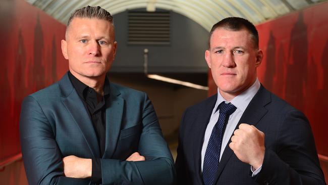 Pic of Danny Green and Paul Gallen together to promote up-coming Barry Hall fight. Picture : Nicki Connolly