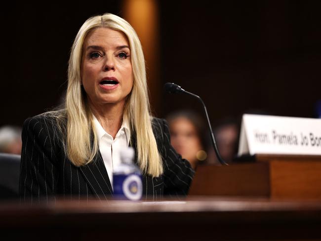 Former Florida Attorney-General Pam Bondi testifies before the Senate Judiciary Committee during her confirmation hearing. Picture: Getty Images