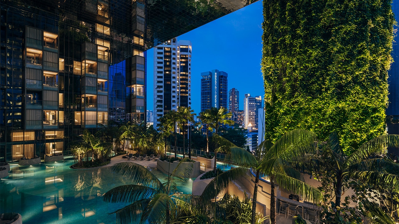 The pool at Pan Pacific Orchard, Singapore.