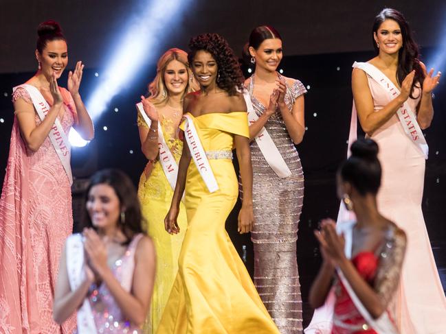 Miss Dominican Republic Yaritza Miguelina Reyes Ramirez smiles after being named a finalist during the Grand Final of the Miss World 2016 pageant at the MGM National Harbor December 18, 2016 in Oxon Hill, Maryland. Picture: AFP
