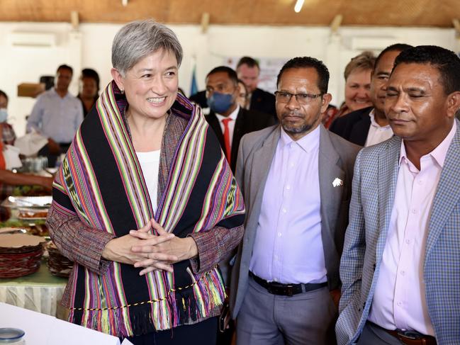 Penny Wong pictured in Dili.