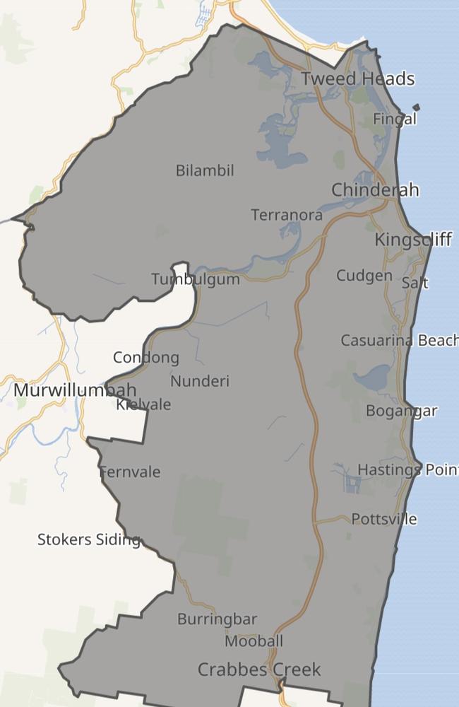 Seat of Tweed map