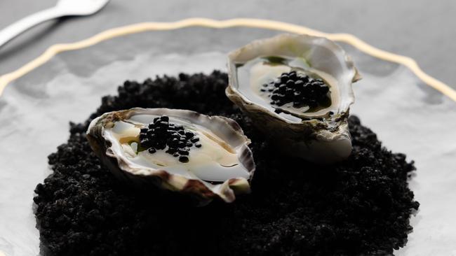 Pneuma’s appellation oysters with bonito, yuzu, parsley. Picture: David Kelly