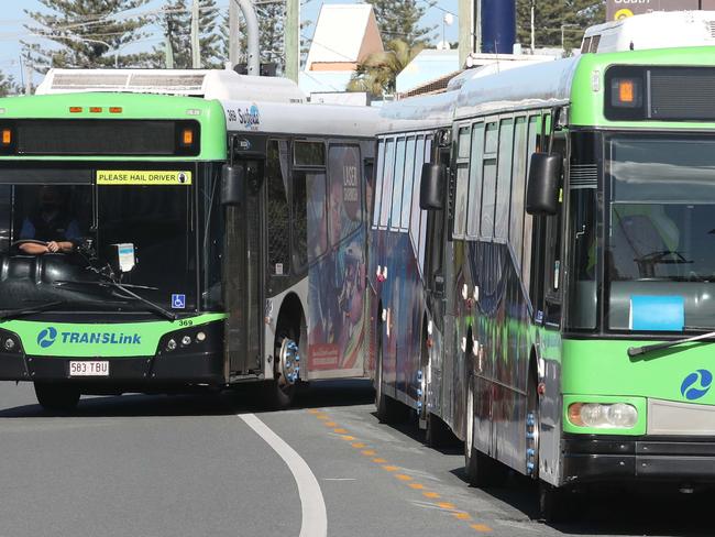 Surfside buses near Broadbeach South bus stop. Picture Glenn Hampson