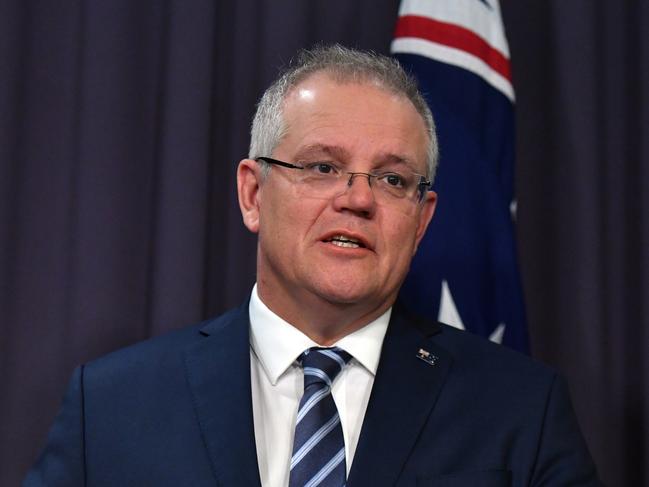 Prime Minister Scott Morrison at a press conference, reveals a state-based cyber attack targeting Australian government and business, at Parliament House in Canberra, Friday, June 19, 2020. (AAP Image/Mick Tsikas) NO ARCHIVING