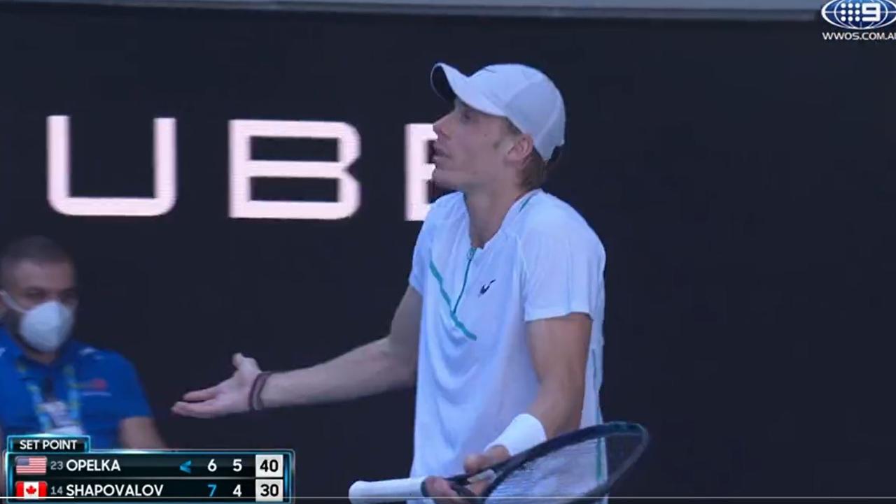 Denis Shapovalov was fuming after the ball was called in.'