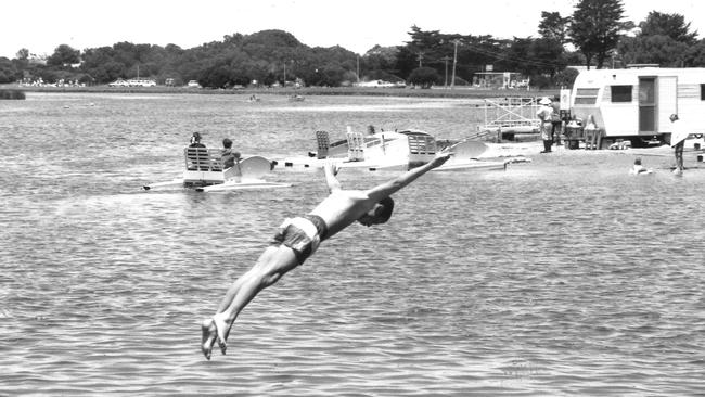 Tourists enjoy the many varied water sports available at Anglesea in 1988.