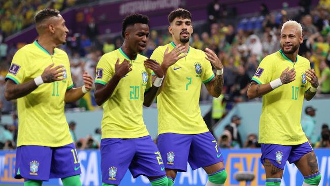 Vinicius Junior of Brazil celebrates