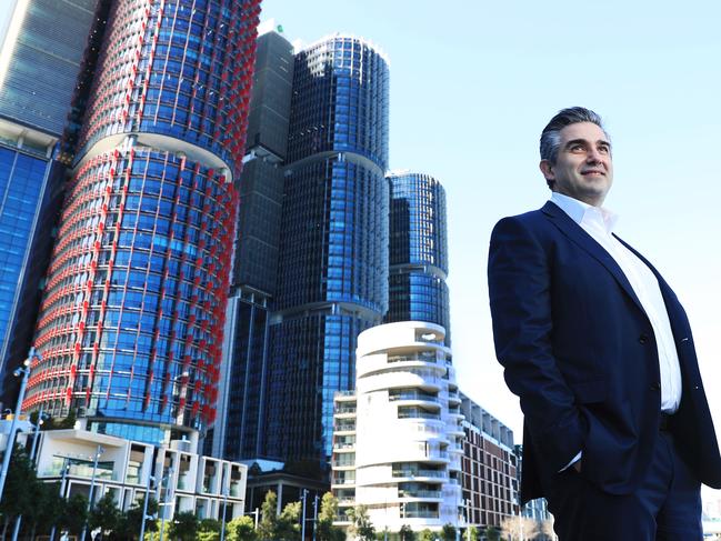 8/9/21: Lendlease CEO & MD Tony Lombardo at Barangaroo in Sydney which was built by Lendlease. John Feder/The Australian.