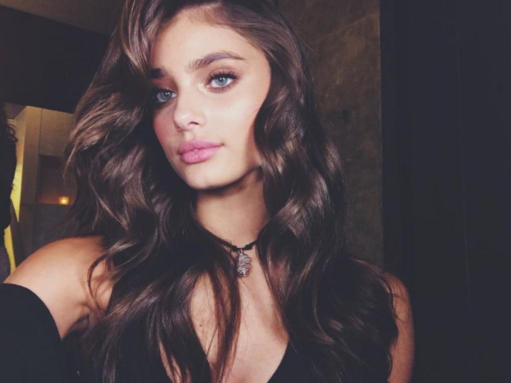 Taylor Hill on November 28, 2016 ahead of the 2016 Victoria's Secret Fashion Show in Paris ... "Press day." Picture: Instagram