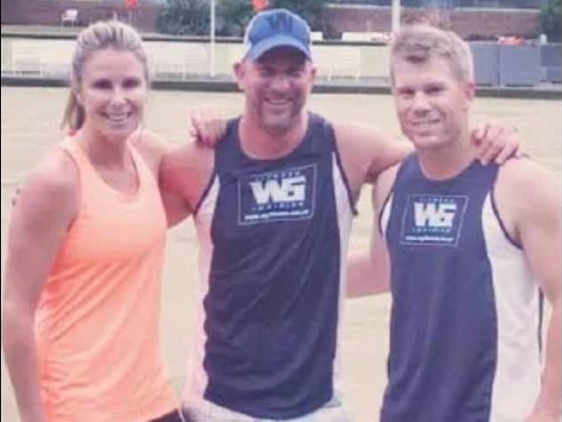 Geber with David and Candice Warner.