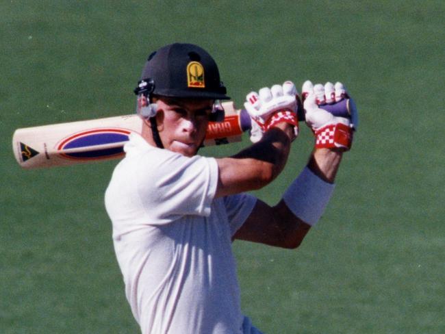 Cricket - SA vs Tasmania Sheffield Shield match at Adelaide Oval, 18 Mar 1994. Tasmanian batsman Jamie Cox.