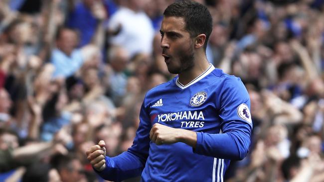 Chelsea's Eden Hazard celebrates.