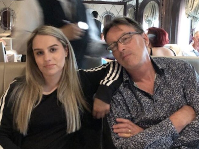 Stephanie and her father Paul on-board the Ovation of the Seas cruise ship before the tragedy at White Island. Picture Supplied