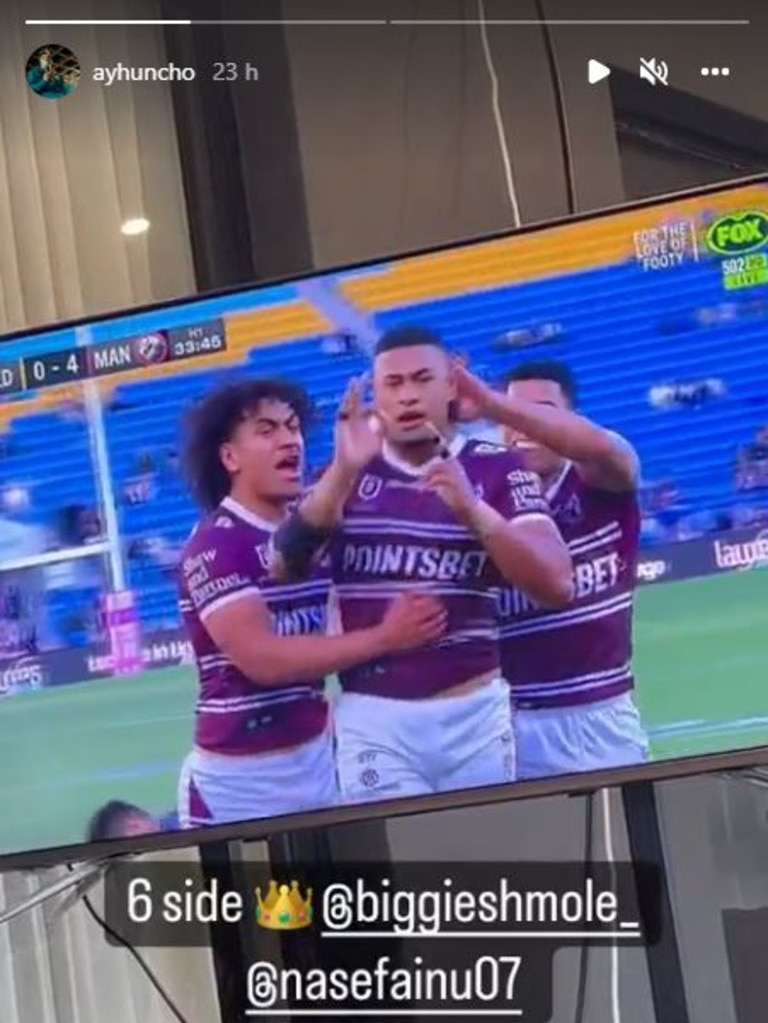 Manly Sea Eagles second-rower Haumole Olakau’atu paid tribute to his mate Manaise Fanu after scoring a try on Sunday.