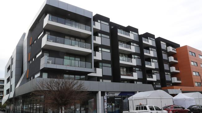 The residents of Maribyrnong’s Arielle Apartments will be freed from lockdown along with the rest of the state. Picture: David Crosling