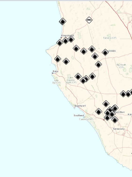 Dozens of fires have started in the states south east after lighting storms hit the area. Picture: CFS.