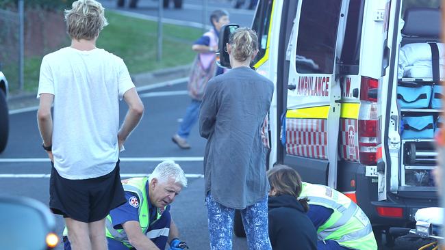 A pedestrian was hit by a car on the intersection.