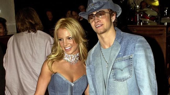 Britney Spears and Justin Timberlake at the 2001 American Music Awards. Picture: Getty