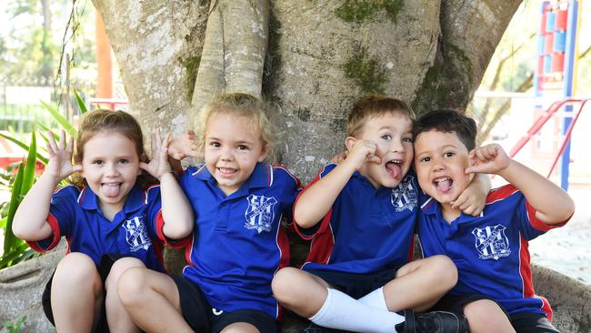 MY FIRST YEAR: Funny faces. Eudlo State School Preps. Picture: Patrick Woods.