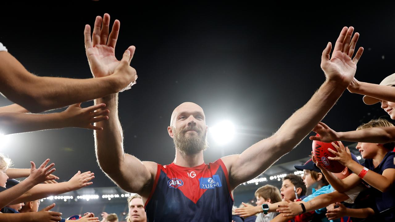 Max Gawn was crucial in the Demons’ win. Picture: Dylan Burns/AFL Photos via Getty Images