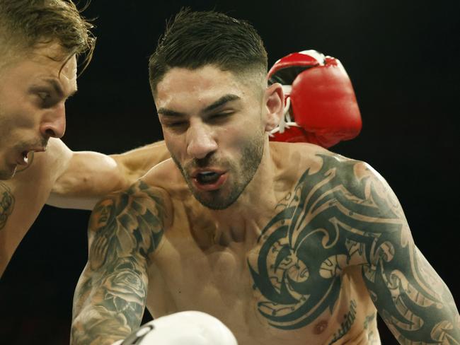 SYDNEY, AUSTRALIA - NOVEMBER 23: Danilo Creati throws a punch in the middleweight fight against  Michael Zerafa during the Paul Gallen and Justin Hodges fight night at the Aware Super Theatre on November 23, 2022 in Sydney, Australia. (Photo by Mark Evans/Getty Images)