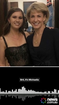 LISTEN: Michaelia Cash's voicemail to Brittany Higgins