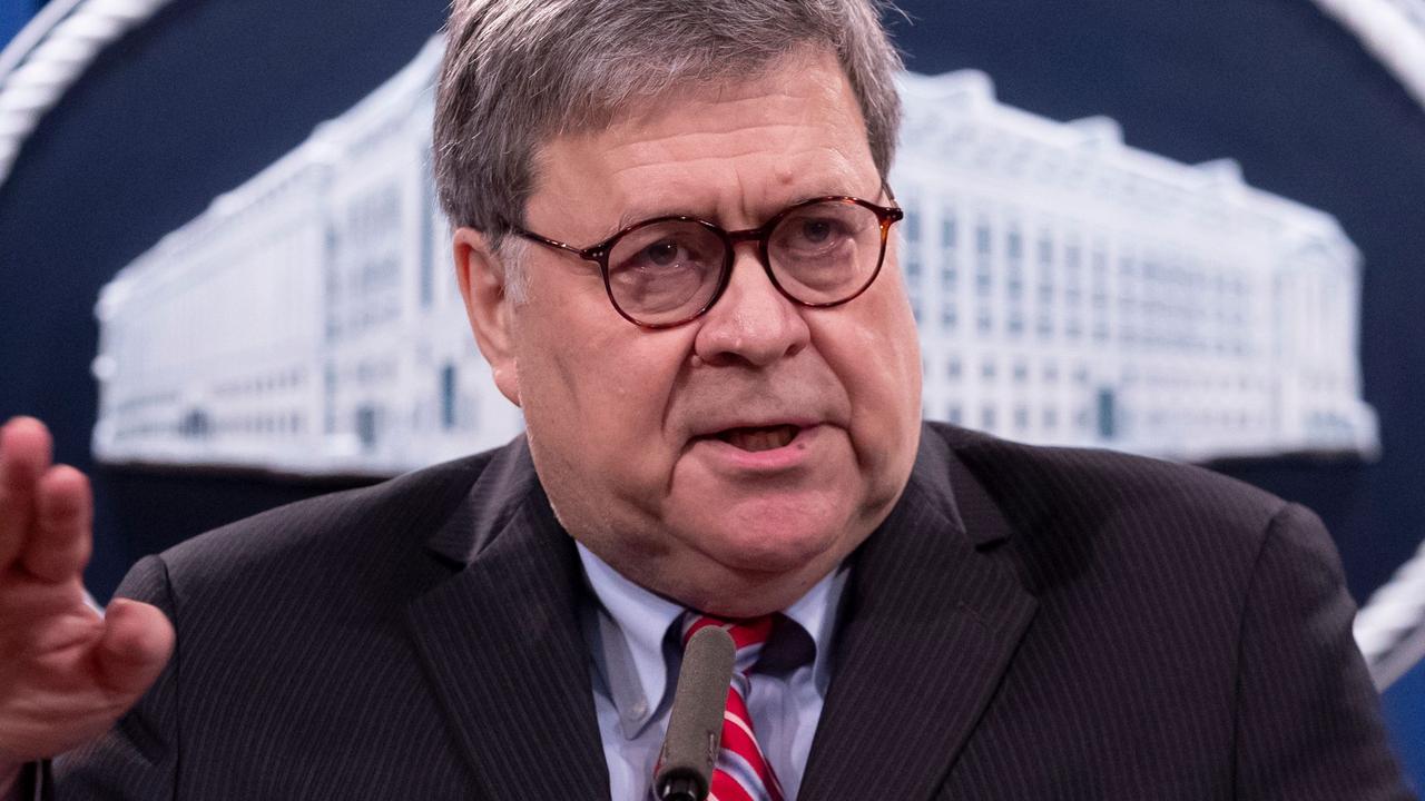 Bill Barr slapped down Mr Trump’s election fraud claims, earning the president’s ire. Picture: Michael Reynolds/AFP