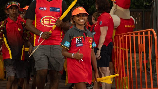 Fans at the 2024 AFL match between Gold Coast Suns and North Melbourne at TIO Stadium. Picture: Pema Tamang Pakhrin